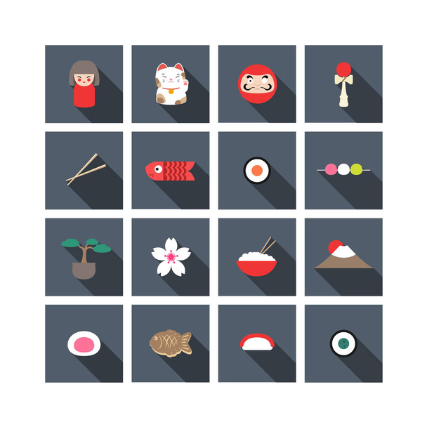 Conjunto de iconos vector japonés
 - Vector, imagen