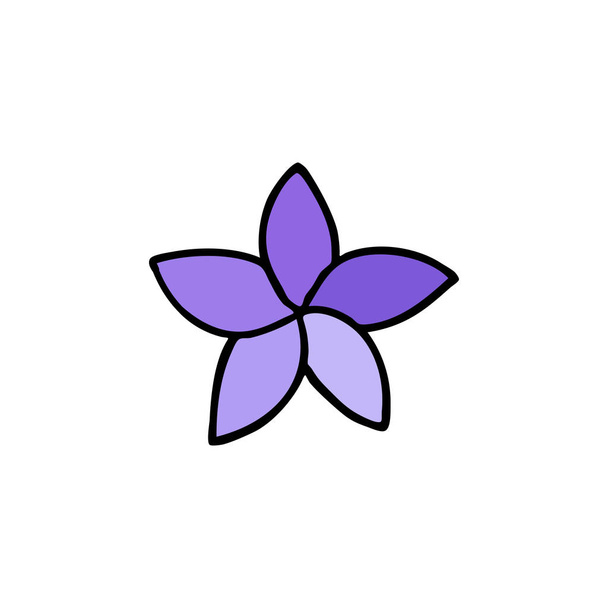 Plumeria virág doodle ikon - Vektor, kép