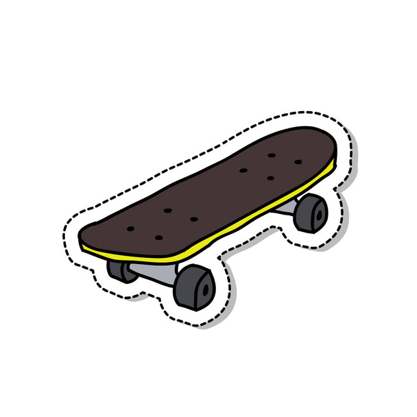 Skateboard-Doodle-Vektor-Symbol - Vektor, Bild