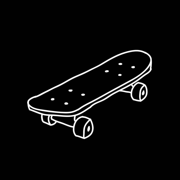 skateboard doodle vector icono
 - Vector, Imagen