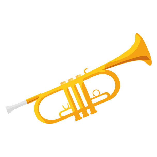 trompet instrument muzikale pictogram - Vector, afbeelding