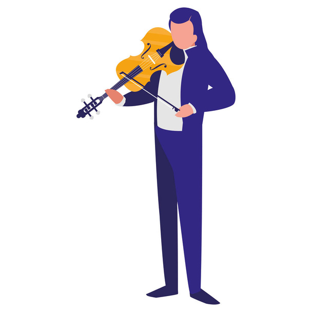 скрипаль грає персонажа скрипки
 - Вектор, зображення