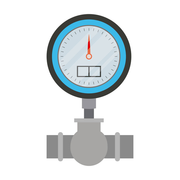 white background with color silhouette of water meter - Vector, Image