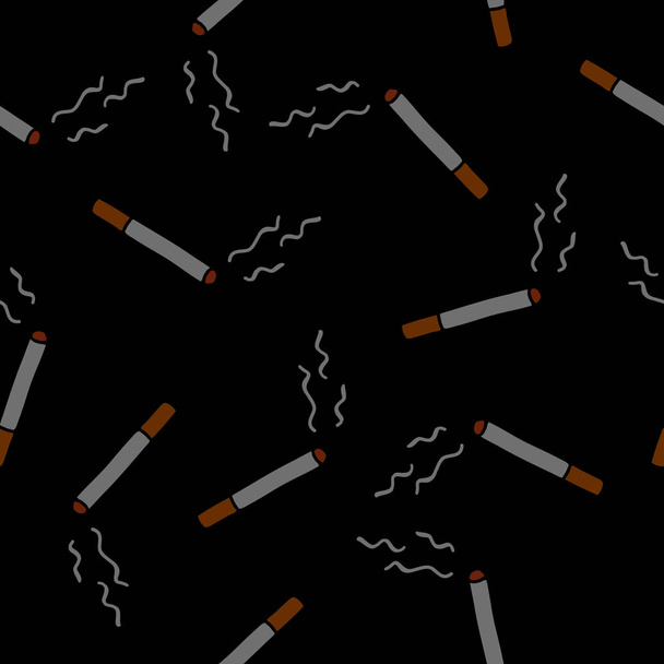 タバコのシームレスな落書きのパターン - ベクター画像