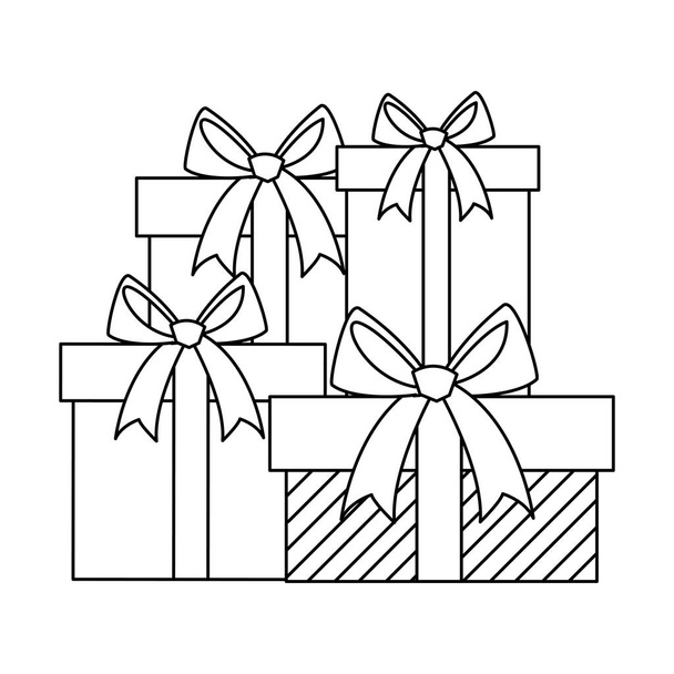 geschenken vakken presenteert pictogram - Vector, afbeelding