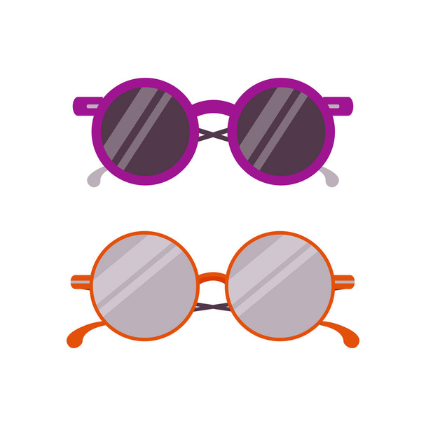 Trendy Circle Sun Glasses - Vector, Image