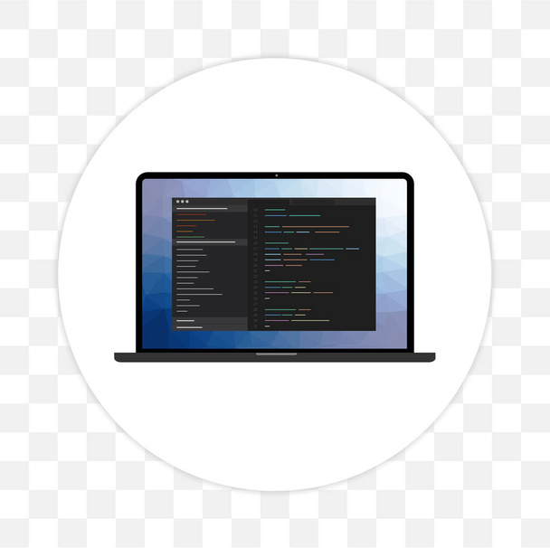 Lenguaje de programación e icono de desarrollo web
.  - Vector, imagen