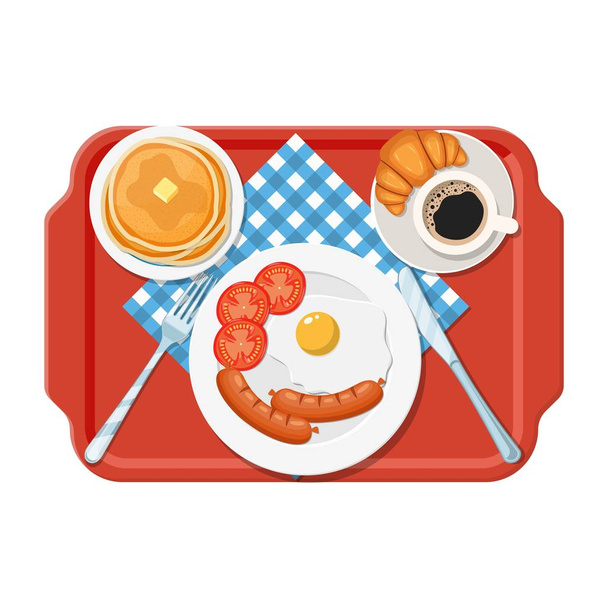 Appetizing delicious breakfast of coffee, - Vector, Image