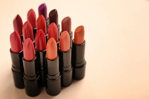 Set of lipsticks on white background - Photo, Image