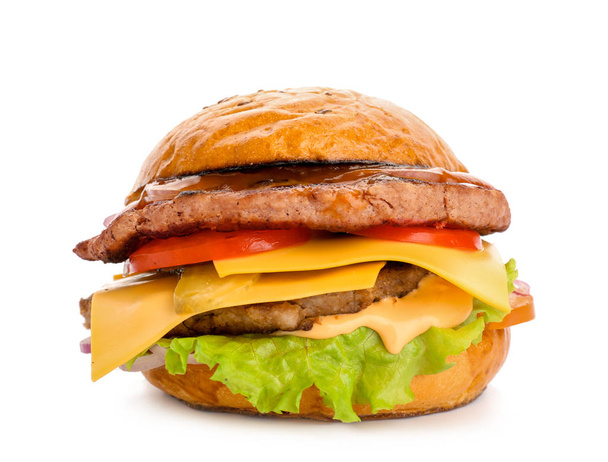 Tasty burger on white background - Photo, Image