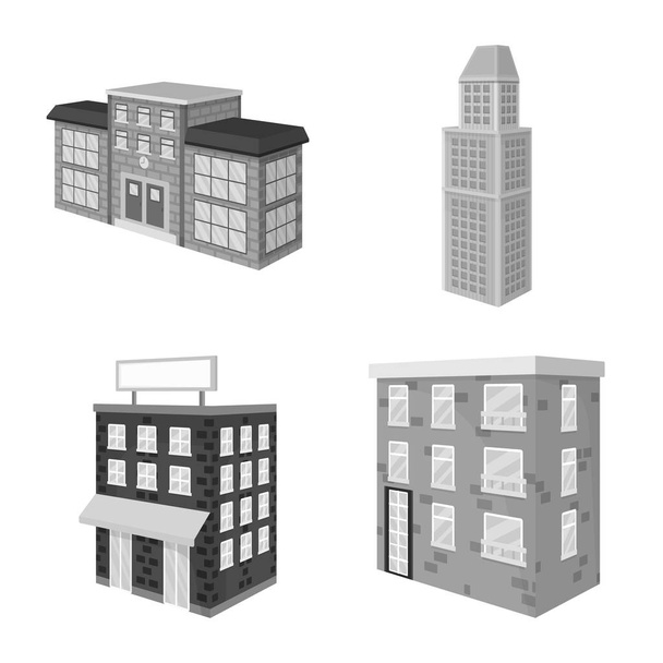 Isolated object of realty and modern icon. Collection of realty and building stock vector illustration. - Vector, Image