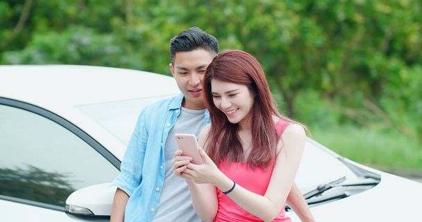 young couple take a selfie - Foto, afbeelding