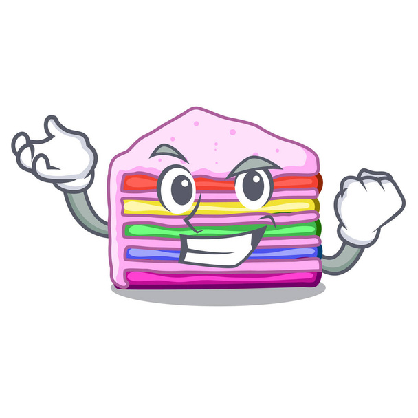 Successful rainbow cake isolated in the character - Vektor, kép
