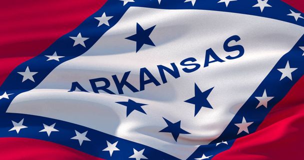 Arkansas bayrağı vatanseverlik arka plan. 3D çizim - Fotoğraf, Görsel