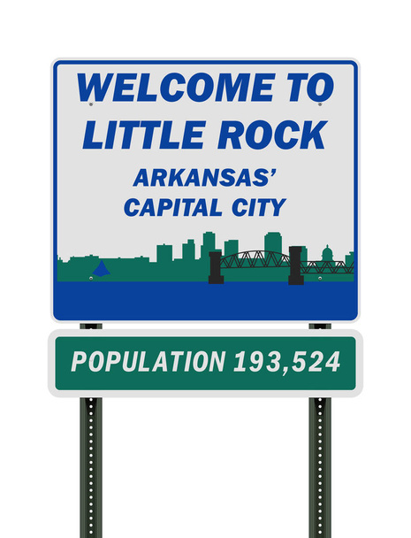 リトルロック アーカンソー州首都道路標識へようこそのベクトル イラスト - ベクター画像