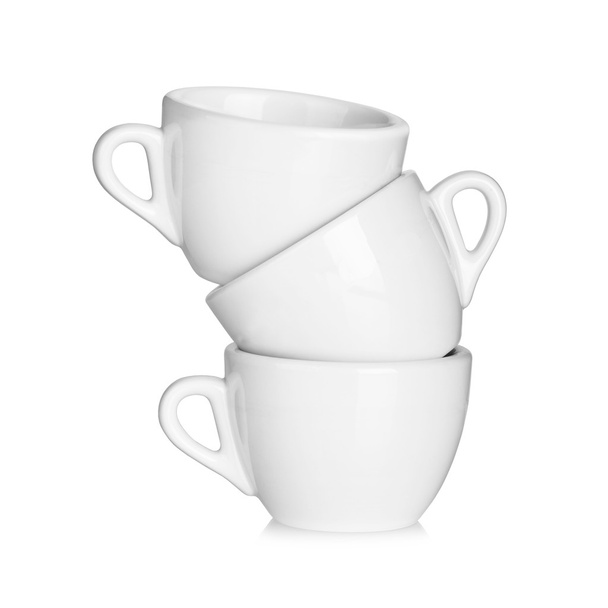 Three white coffee cups - Photo, Image