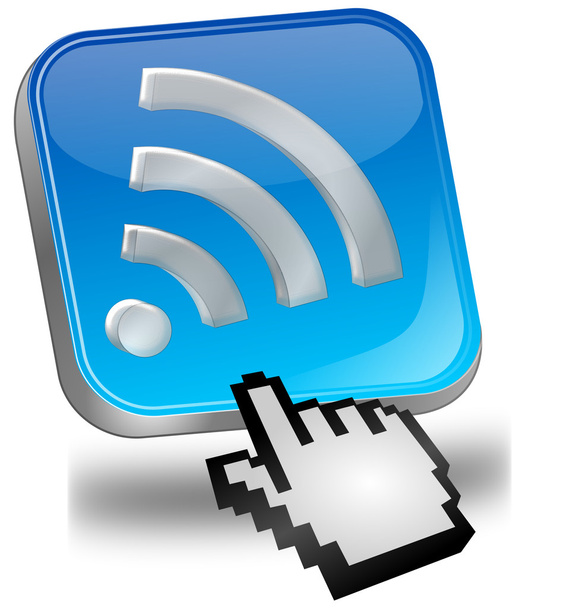wireless WiFi Wlan button with cursor - Photo, Image
