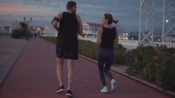 Close friends running together outdoor. - Footage, Video