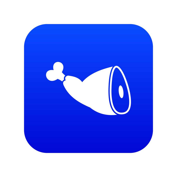 Sült sertés csülök ikon digitális kék - Vektor, kép