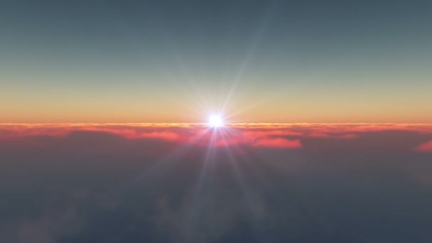 fliegen in Wolken Sonnenuntergang 4k - Filmmaterial, Video