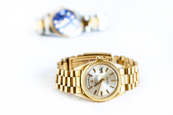 Rolex Oyster Perpetual Day- Date watch on white background - Foto, Imagem