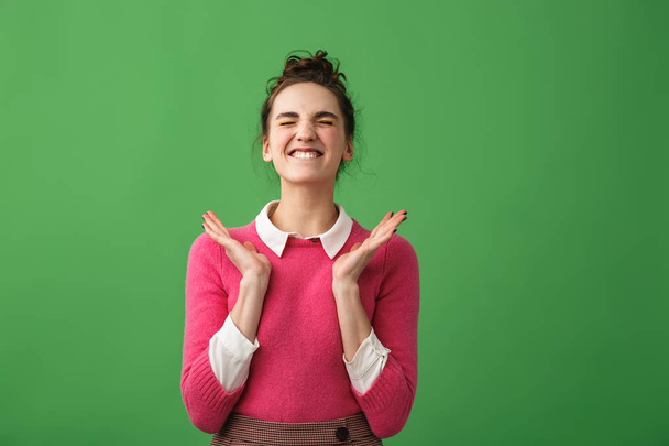 Portrait of an excited young woman - Photo, image