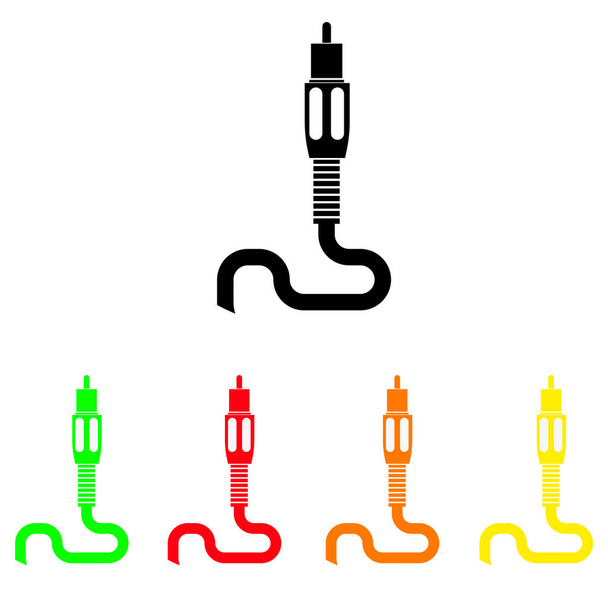 Satz farbiger Symbole plugs.video-Anschluss. Vektorillustration - Vektor, Bild