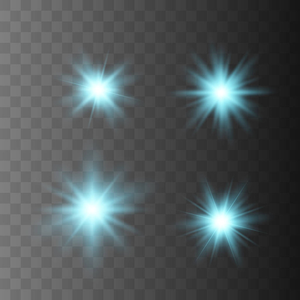 Conjunto de Estrelas Luz Brilhantes
  - Vetor, Imagem