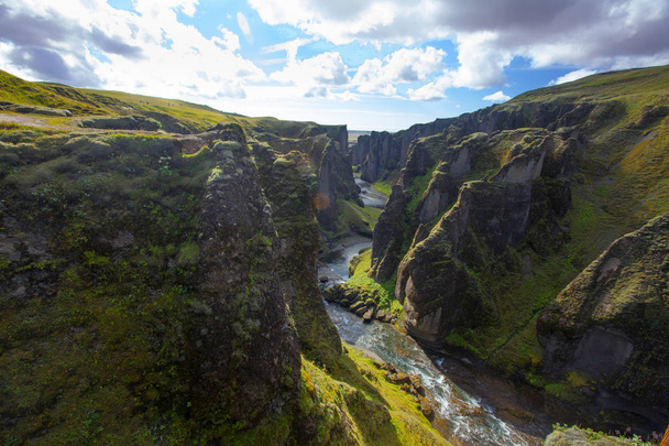 Amazing Fjadrargljufur canyon in summer, Iceland - Photo, Image
