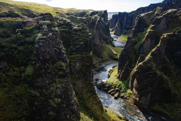 Amazing Fjadrargljufur canyon in summer, Iceland - Photo, Image