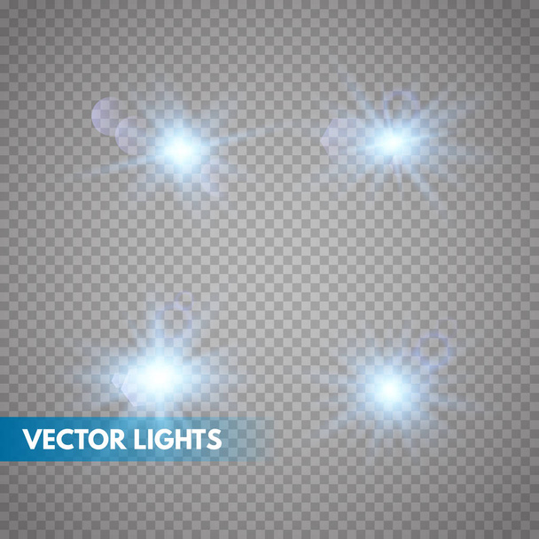 Conjunto de estrellas de luz brillante
 - Vector, Imagen