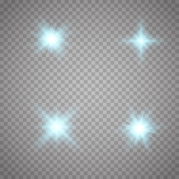 Reihe glühender Lichtsterne  - Vektor, Bild