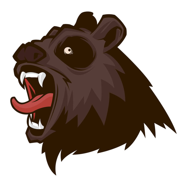 Irritado urso mascote vetor ilustração
 - Vetor, Imagem