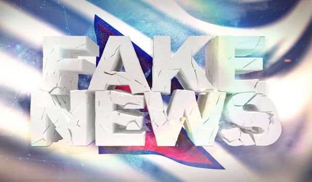 3D-illustratie van Fake News concept met achtergrond vlag van Nepal. - Foto, afbeelding