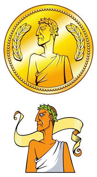 Emperor coin - Vector, Image