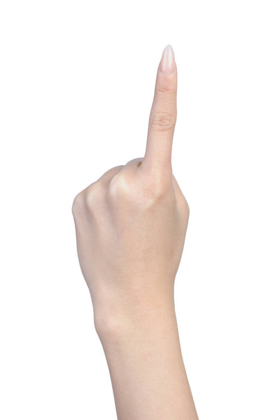 Женская рука с жестом маникюра
 - Фото, изображение