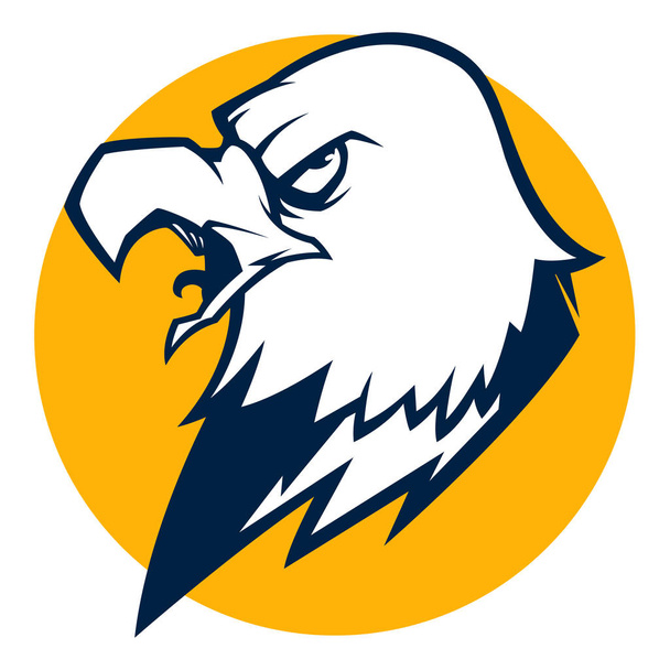 raiva águia cabeça preto e branco vetor ilustração esports logotipo
 - Vetor, Imagem