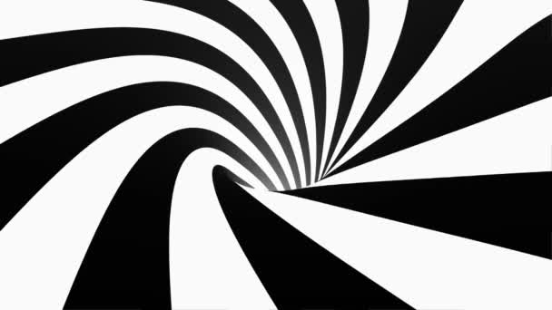 Looping Animation quadratische Wurmlöcher, schwarze und weiße Quadrate. vj unendlicher Schachbretttunnel - Filmmaterial, Video