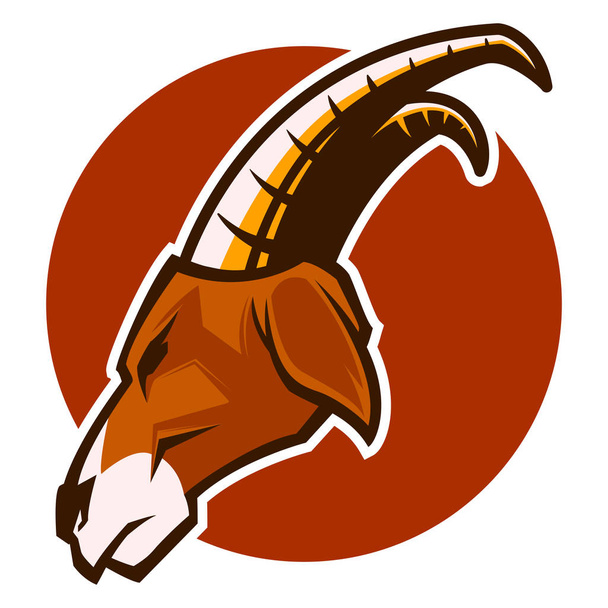 angry ram goat head mascot vector esports logo illustration - Vector, imagen