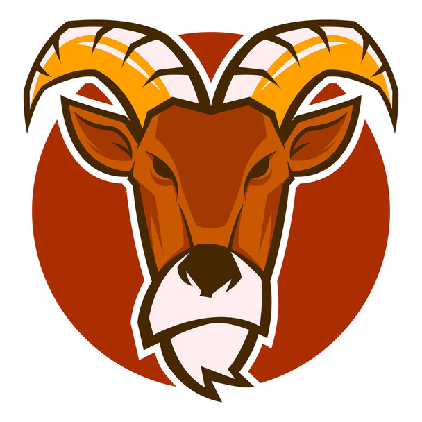 angry ram goat head mascot vector esports logo illustration - Vector, Image