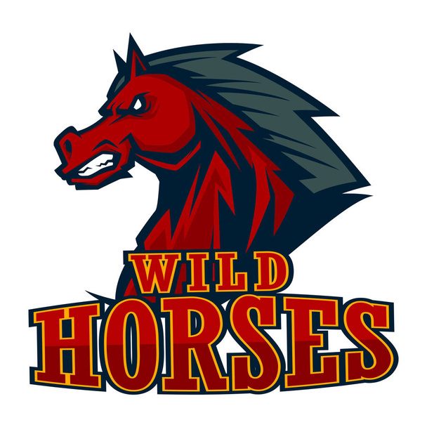 mascotte de cheval en colère esports logo illustration
 - Vecteur, image