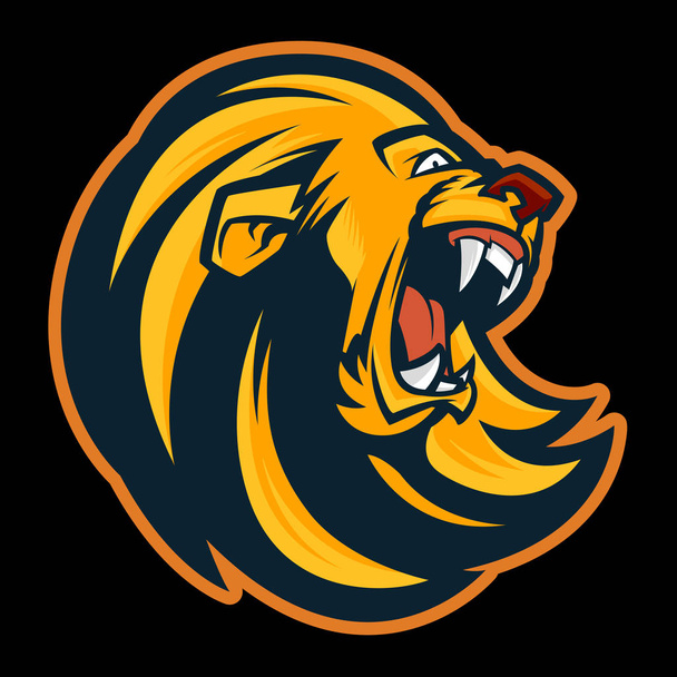 Löwenkopf Maskottchen Logo Illustration - Vektor, Bild