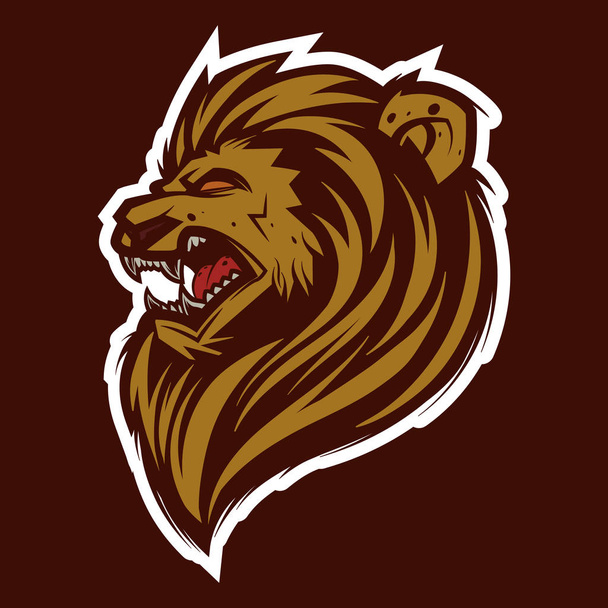 Löwenkopf Maskottchen Logo Illustration - Vektor, Bild