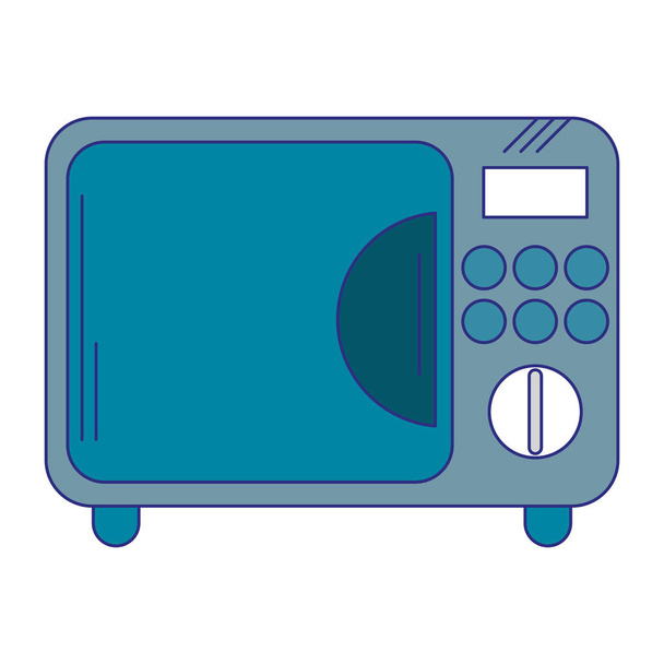 Mikroaaltouuni kodinkone symboli sininen viiva
 - Vektori, kuva