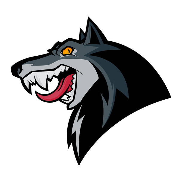 angry wolf head illustration mascot esports logo - Vektor, kép