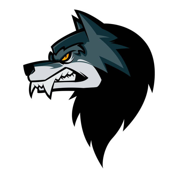 angry wolf head illustration mascot esports logo - Wektor, obraz