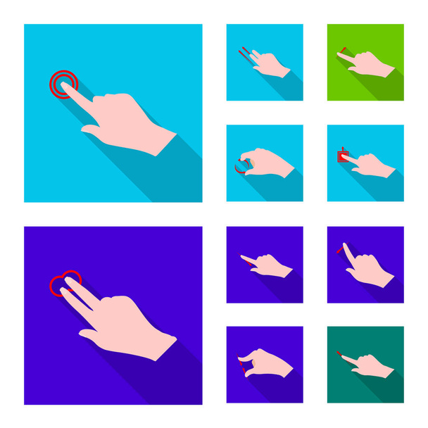 Vector design touchscreen és a kéz szimbóluma. A touchscreen és touch vektor, ikon stock. - Vektor, kép