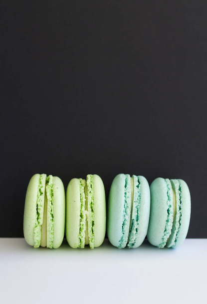 Cake macaron or macaroon from above, colorful almond cookies, pastel colors. - Valokuva, kuva