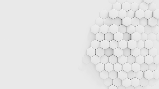 White hexagons background pattern 3D rendering - Photo, Image