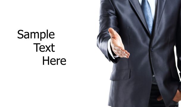 Cropped view of business man extending hand to shake - Photo, Image